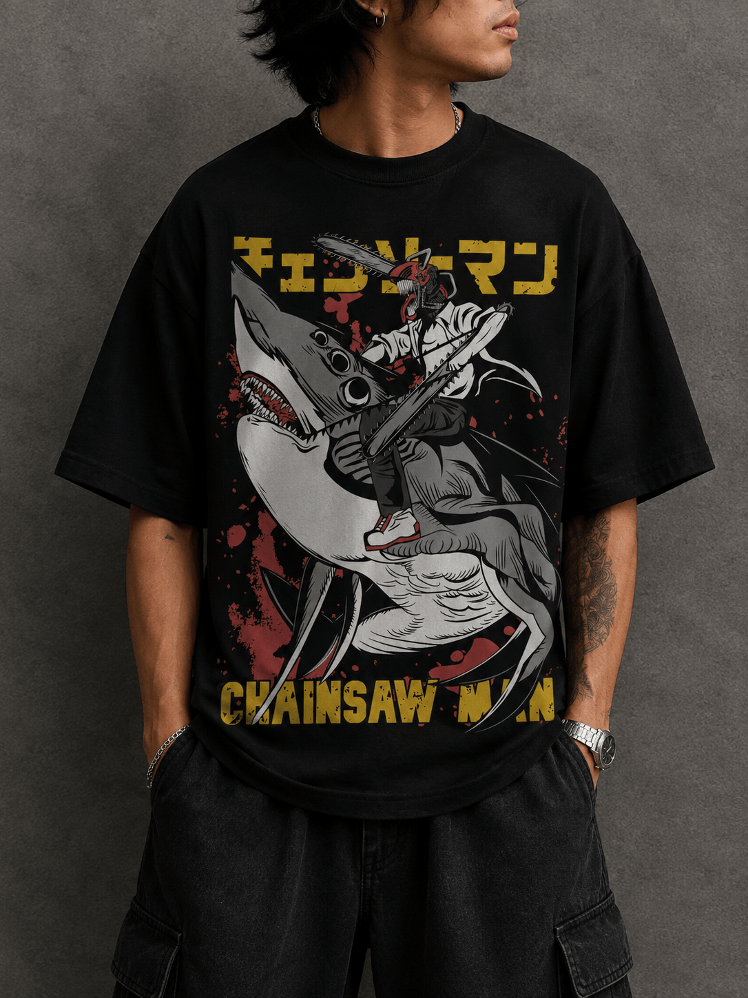 Chainsaw Man Shark Devil Oversized T-Shirt
