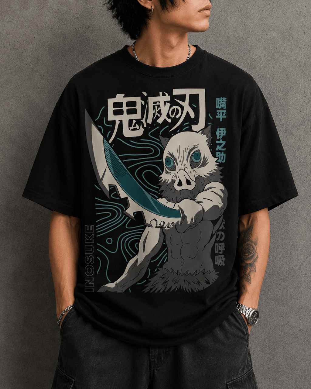 Inosuke Oversized Demon Slayer T-Shirt