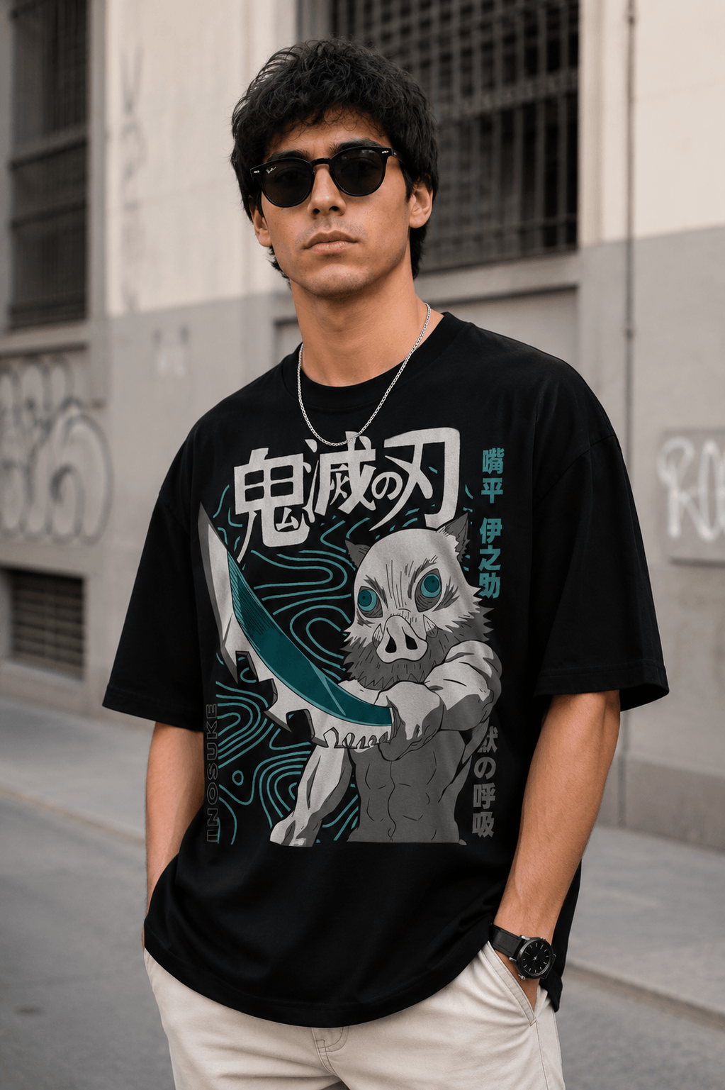 Inosuke Oversized Demon Slayer T-Shirt