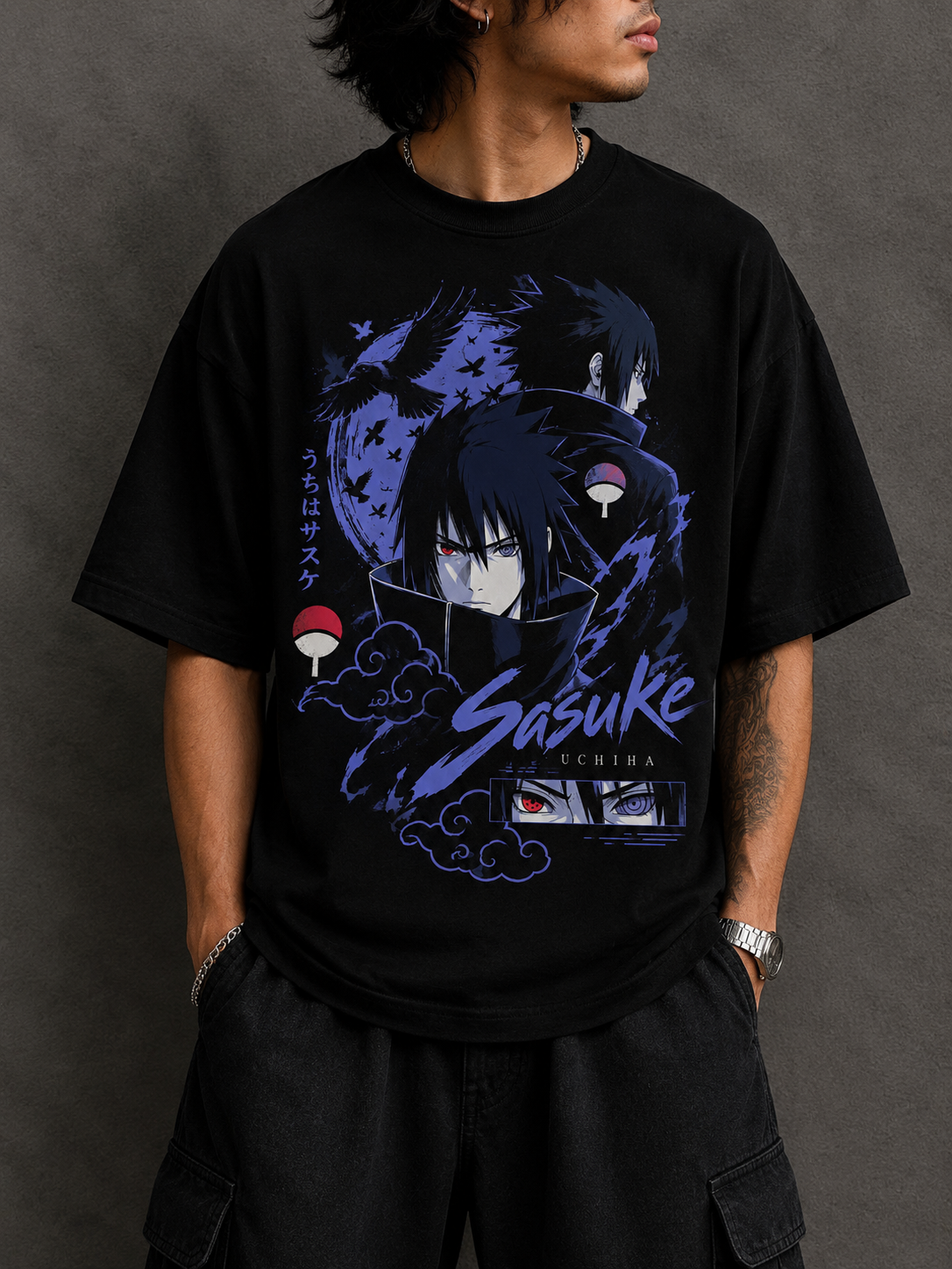 Sasuke Uchiha Oversized Naruto T-Shirt