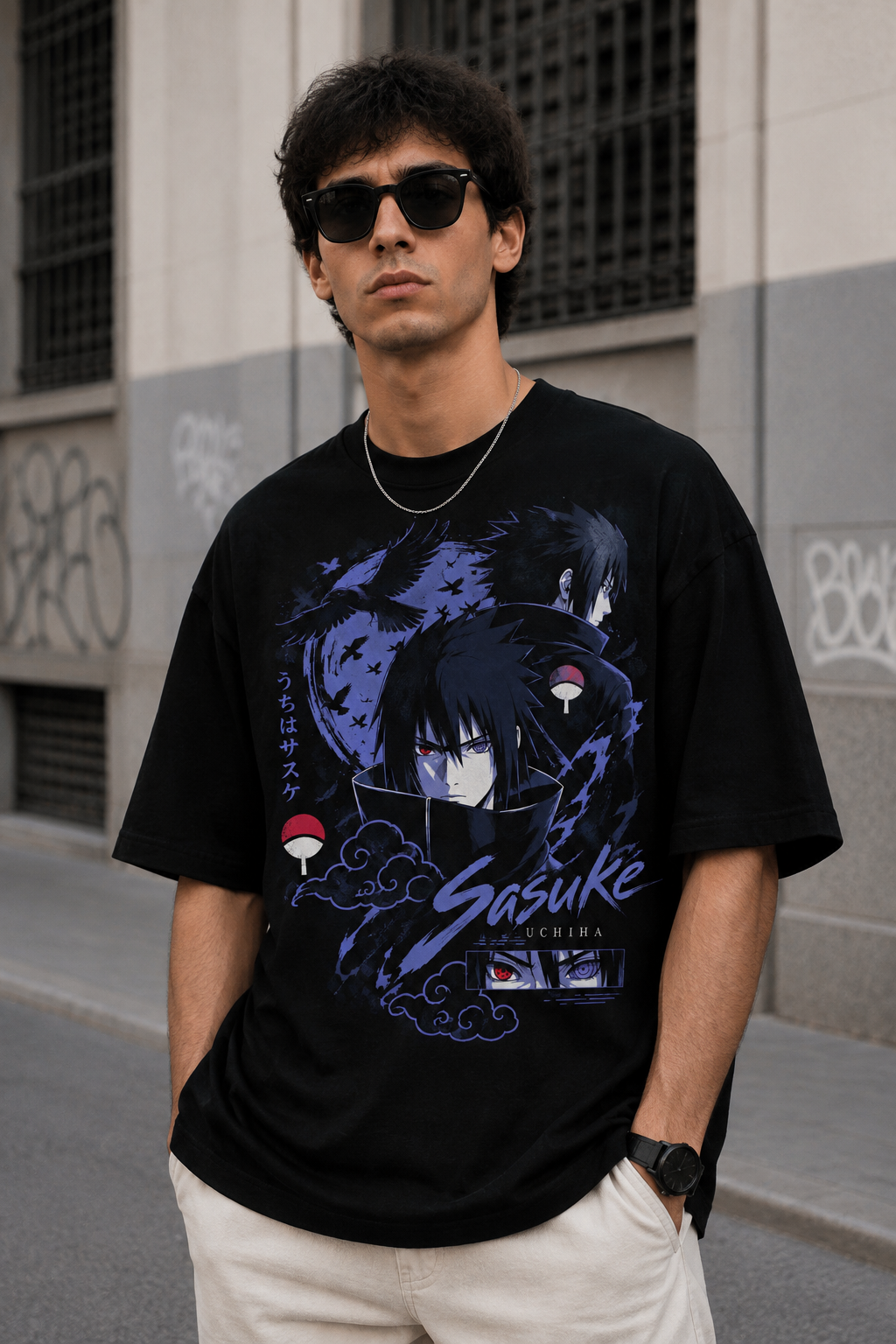 Sasuke Uchiha Oversized Naruto T-Shirt